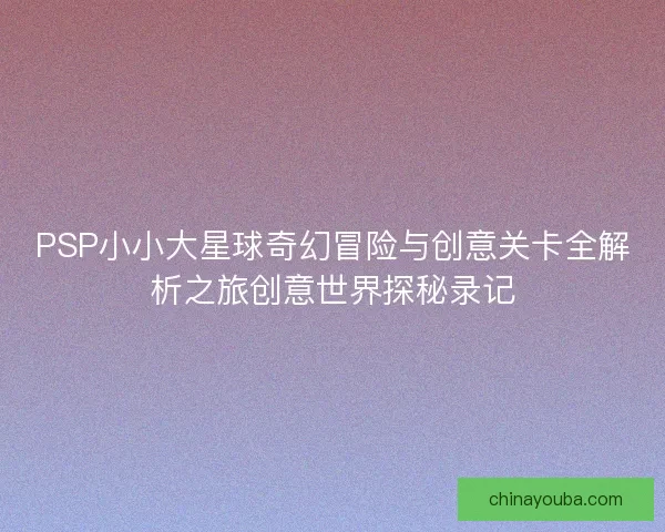 PSP小小大星球奇幻冒险与创意关卡全解析之旅创意世界探秘录记